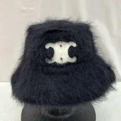 CELINE セリーヌ 帽子 ハット ブラッシュドモヘアトリオンフ バケット  