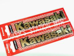 送料込！ KAWASAKI カワサキ 純正 タンクエンブレム ゴールド Lサイズ ２枚セット 左右セット 立体エンブレム