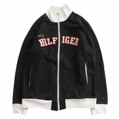 TOMMY HILFIGER トミーヒルフィガーロゴ トラックジャケット ジップアップ アウターブラックサイズM メンズ 【中古】