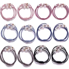 【即日発送】JP178 10個セット カラフル 髪飾り 少女 リングゴム 可愛い (パール) ポニーテール 髪ゴム 大人 おしゃれ 輪ゴム 花 パール ヘアゴム shefun