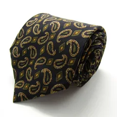 エルメネジルドゼニア ブランド ネクタイ 総柄 ペイズリー 幾何学模様 シルク PO メンズ ネイビー Ermenegildo Zegna 【中古】