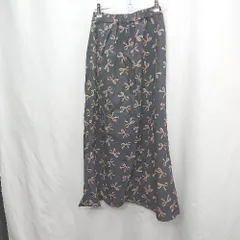 ◇ Θ natural couture ナチュラルクチュール 模様あり ロング丈 タイト スカート サイズF グレー系 レディース E  【1505130005790】