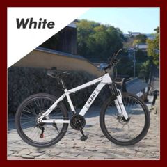 マウンテンバイク 26インチ 軽量 自転車 アウトドア ホワイトb1842