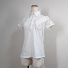 【ビアッジョブルー】シャツ　半袖　ししゅう　レース　白　ホワイト　2　M　綿　コットン　レディース Viaggio Blu　Y2K　森ガール
