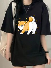 おもしろ柴犬 恋人 シャツ 日本犬 レトロ 柴犬 Tシャツ