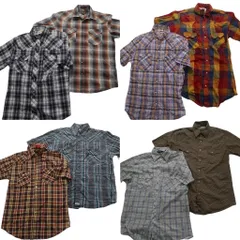 古着卸 まとめ売り ウエスタン 半袖シャツ 8枚セット (メンズ S /M /L ) リーバイス ラングラー ペンドルトン ディッキーズ 古着 NB5545