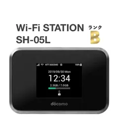 【液晶美品】 Wi-Fi STATION SH-05L ブラック docomo モバイルルーター バッテリー80％以上 4G LTE ルーター本体 送料無料