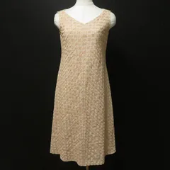 #snc シビラ Sybilla ワンピース M ベージュ ピンク ノースリーブ 刺繍 レディース [968130]