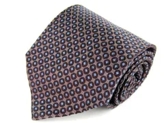 バナナリパブリック ブランドネクタイ 総柄 サークル柄 シルク イタリア製 メンズ ブラウン Banana Republic 【中古】