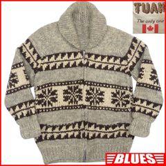TUAK トゥアク カウチン セーター ハンドニット カナダ 雪柄 グレー 古着 メンズ ピュアバージンウール カウチンセーターサイズXL一覧←SEULB屋着古← TN1952