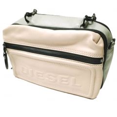 DIESEL ディーゼル エンボスロゴ バイカラー2WAYショルダーバッグ PINK/GRAY ハンドバッグ カバン g22671
