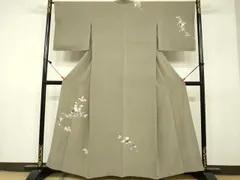 平和屋着物▽訪問着　単衣　作家物　枝花に休み鳥　鈴乃屋扱い　正絹　逸品　DAAU3991du