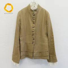 定価75,900円⭐︎新品未使用：SCAPAスキャパ⭐︎ジャケット(Ｍサイズ) SCAPA/スキャパ】ノーカラージャケット 【42】青 ショート丈