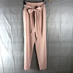  エンジェリーベ ANGELIEBE マタニティパンツ ワイドパンツ ウエストリボン 産前産後 とろみ素材 ピンクベージュ くすみピンク S-Mサイズ 2025061100078