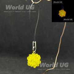 花玉(30粒) カドミウムガラス＆ウランガラス ストラップ 1個（パーツ変更可）
