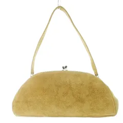 ヴィヴィアンウエストウッド Vivienne Westwood ハンドバッグ ワンショルダー がま口 スエード プリント レース柄 オーブロゴ ベージュ /CK5 ■GY18