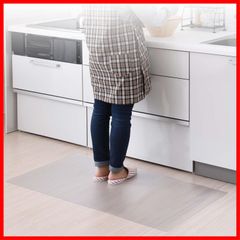 【人気商品】[山善] キッチンマット 透明 クリア 拭ける 傷防止 シート 60×120cm 1.5mm厚 (はさみでカットできる/床暖房対応) 床保護 クリアマット 透明マット 床 台所 CFM-1260