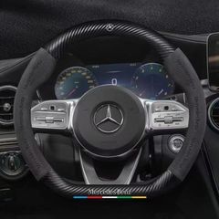 ハンドルカバー メルセデスベンツ ステアリングカバーGクラス cクラス sクラス aクラス ゲレンデ Bクラス CLAクラス Cクラスワゴン 汎用 `3Dレザー専属文字付き 38CM インテリア ドレスアップ