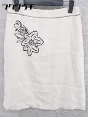 ◇ TRUSSARDI トラサルディ リネン混 花柄 フラワー 膝丈 スカート サイズ40 クリーム レディース 【中古】 【1002800723997】のサムネイル