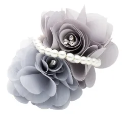 【グレー×ワンサイズ】[Cream dot. クリームドット公式] コサージュ パール フォーマル 卒業式 卒園式 入学式 入園式 ママスーツ フラワー ビジュー ピン クリップ バイカラー 上品 華やか アクセサリー 