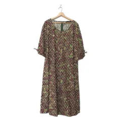 新品タグ付✨️マリナリナルディ ロングワンピース リボン 総柄 大きいサイズ 27 8758-183-