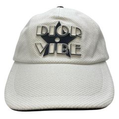【美品】Christian Dior クリスチャンディオール 帽子 キャップ ベースボールキャップ Dプレイヤー キャップ ロゴ コットン ホワイト(57)
