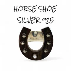 【幸運を運ぶ】ホースシュー 馬蹄 Silver 925 刻印 Vintage Design Ring シルバー ヴィンテージ デザイン リング 12号 木製 ユニセックス 競馬