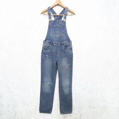 GAP ギャップ オーバーオール サロペット ダメージ加工 デニム ブルー 160サイズ キッズ ◎、□□