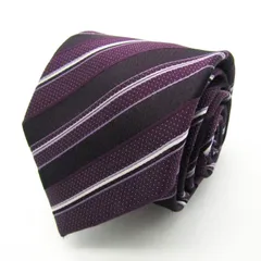 パーフェクトスーツ ブランド ネクタイ シルク ストライプ柄 ドット柄 メンズ パープル P.S.FA 【中古】