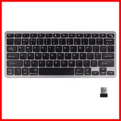 【在庫処分】Windows Mac タブレット/パソコンPC用 コンパクト携帯便利 薄型 静音 USB充電式 iOS キーボード キーボード 2.4G 無線 3台同時接続可能 Android対応(グレー) 英語配列 Bluetoothキーボード ワイヤレス U