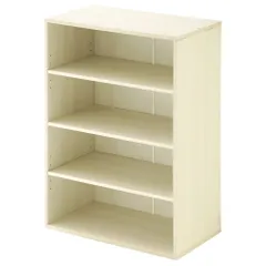 【送料無料】ぼん家具 本棚 オープンラック CD収納 幅59×奥行35×高さ83cm コミック収納ラック 可動棚 4段 木製 ホワイト