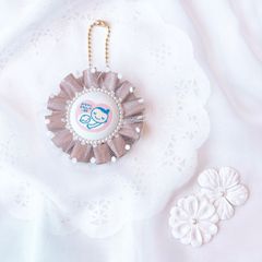 ハンドメイド　両面マタニティマーク　チュールロゼット　ローズグレイ　完成品