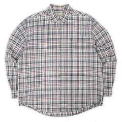 エディーバウアー Eddie Bauer 90s 90年代 ボタンダウンシャツ BD 定番 白タグ 旧タグ USA ヴィンテージ アメリカ 古着 メンズ シャツ ネイビー系 チェック柄 L【中古】