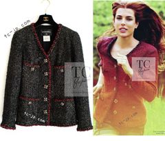 18C CHANELジャケット　美品 極美品 CHANEL シャネル ウール エンブレム ダブル ジャケット