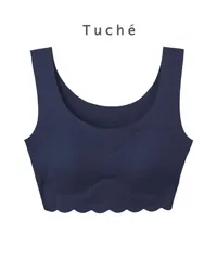 新品 未使用 GUNZE グンゼ 下着 Tuche 縫い目ゼロ レディース ハーフトップ ナイトブラ 516523 インクネイビー