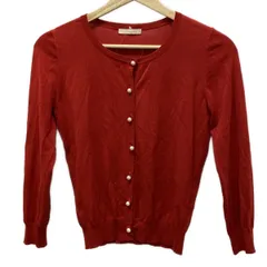 Aveniretoile(アベニールエトワール) カーディガン サイズ36 S レディース - レッド 長袖/パール