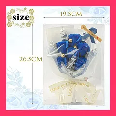【スタッフおすすめ！】LOZIZI ソープフラワー 花束 青いバラ 造花 枯れない花 人気 クリアボックス、メッセージカード付き、手提げ付き
