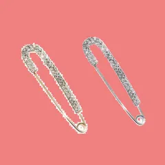 【特価商品】Coollooda ブローチ 安全ブローチピン フブローチフラワークリ クリスタル 安全ピン 滑り止めピン ケース付き ファッションジュエリー