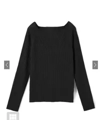 スクエアネックリブニットトップス