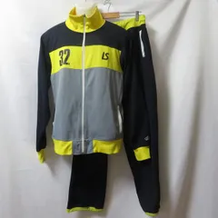 古着 メンズXL LUZ e SOMBRA/ルースイソンブラ ジャージ上下セット トラックスーツ サッカー フットサル ブラック/イエロー/グレー 