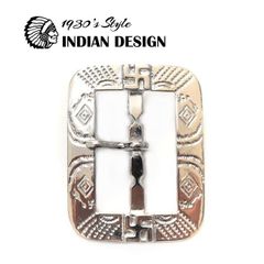 1930s スタイル インディアン柄 卍入り 復刻版 バックル 40mm幅 カスタム レザー スタッズベルト