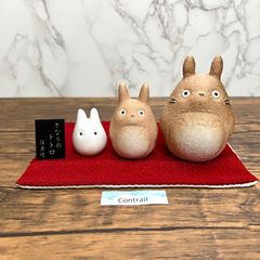 【信楽焼】スタジオジブリ となりのトトロ 3体セット 陶器 置物 明山窯 Ghibli My Neighbor Totoro Shigaraki Ware