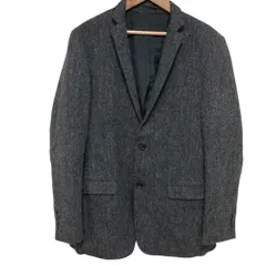 美品 BURBERRY BLACK LABEL バーバリーブラックレーベル ウールツイード 2B テーラードジャケット L グレー メンズ 古着 中古 USED