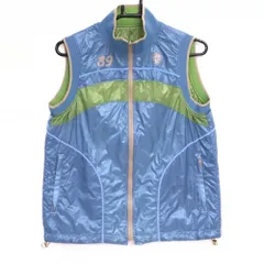 パーリーゲイツ 中綿リバーシブルベスト スモーキーブルー×スモーキーグリーン ロゴ レディース 1(M) ゴルフウェア PEARLY GATES