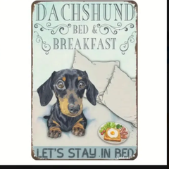 犬雑貨 ダックス ブリキ看板 b14