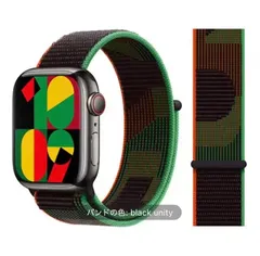 Apple Watchスポーツループ　汎用バンド ★ Black Unity