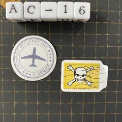 防水ステッカー　切手風　スタンプ風　海外　２枚セット　AC-1防水ステッカー　切手風　スタンプ風　海外　旅行　レトロ　２枚セット　AC-16