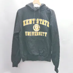 ◇ ⊇ Champion チャンピオン 裏起毛 プリント 長袖 パーカー サイズS ブラック メンズ E  【1412090012457】