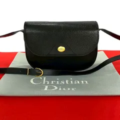 極 美品 希少品 Christian Dior ディオール ヴィンテージ CD ロゴ 金具 レザー ショルダーバッグ ポシェット サコッシュ ブラック k24-3