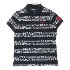 サイズ：0 PEARLY GATES パーリーゲイツ  半袖ポロシャツ 総柄 ブラック系 [240101298333]# ゴルフウェア レディース ストスト